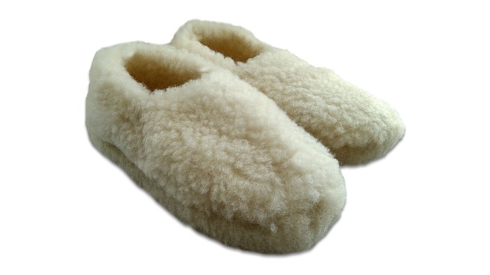Kapcie Wełniane Runo - Ecru - Wooltex.pl