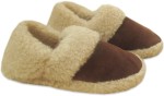 Kapcie wełniane Pełne Brązowe Wooltex