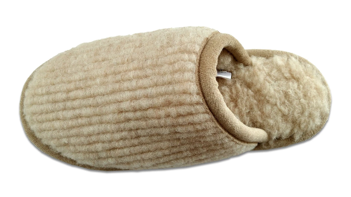Kapcie Relax III - Beżowy 2 - Wooltex.pl