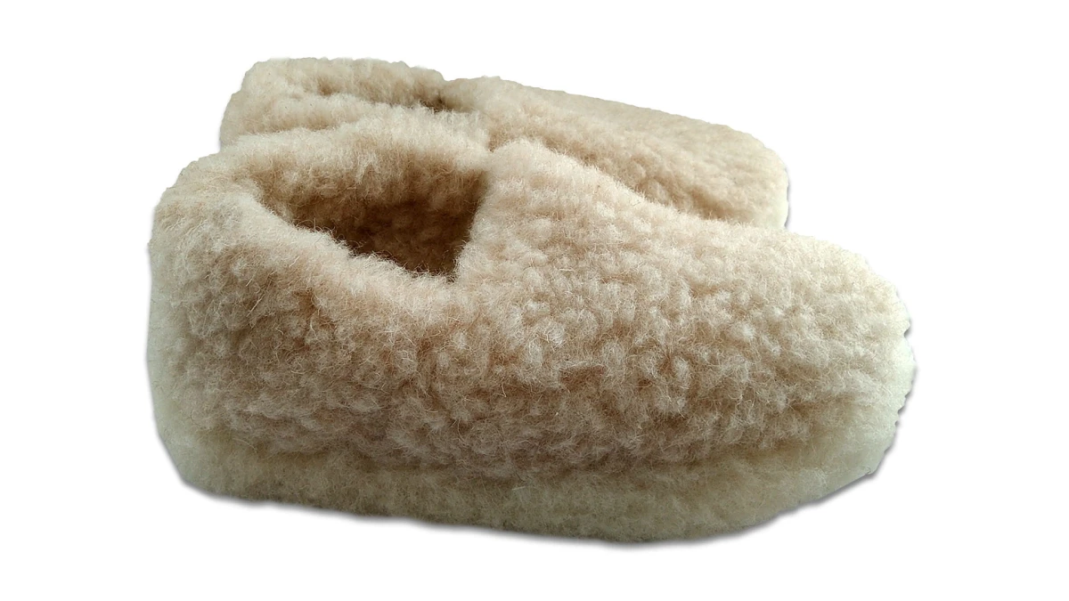 Kapcie Wełniane Runo - Beżowy - Wooltex.pl