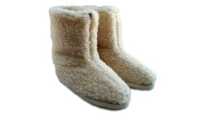 Bambosze Wełniane na Zamek - Ecru - Wooltex.pl