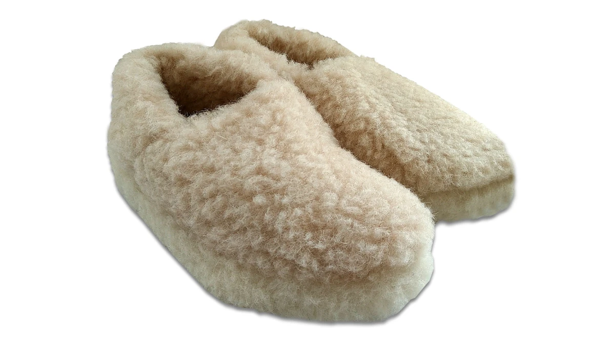 Kapcie Wełniane Runo - Beżowy - Wooltex.pl