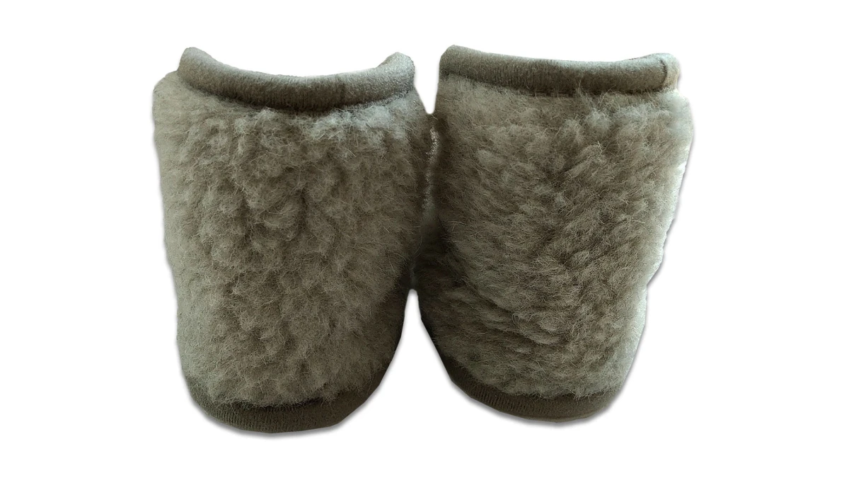 Bambosze Wełniane Niskie - Popielaty - Wooltex.pl