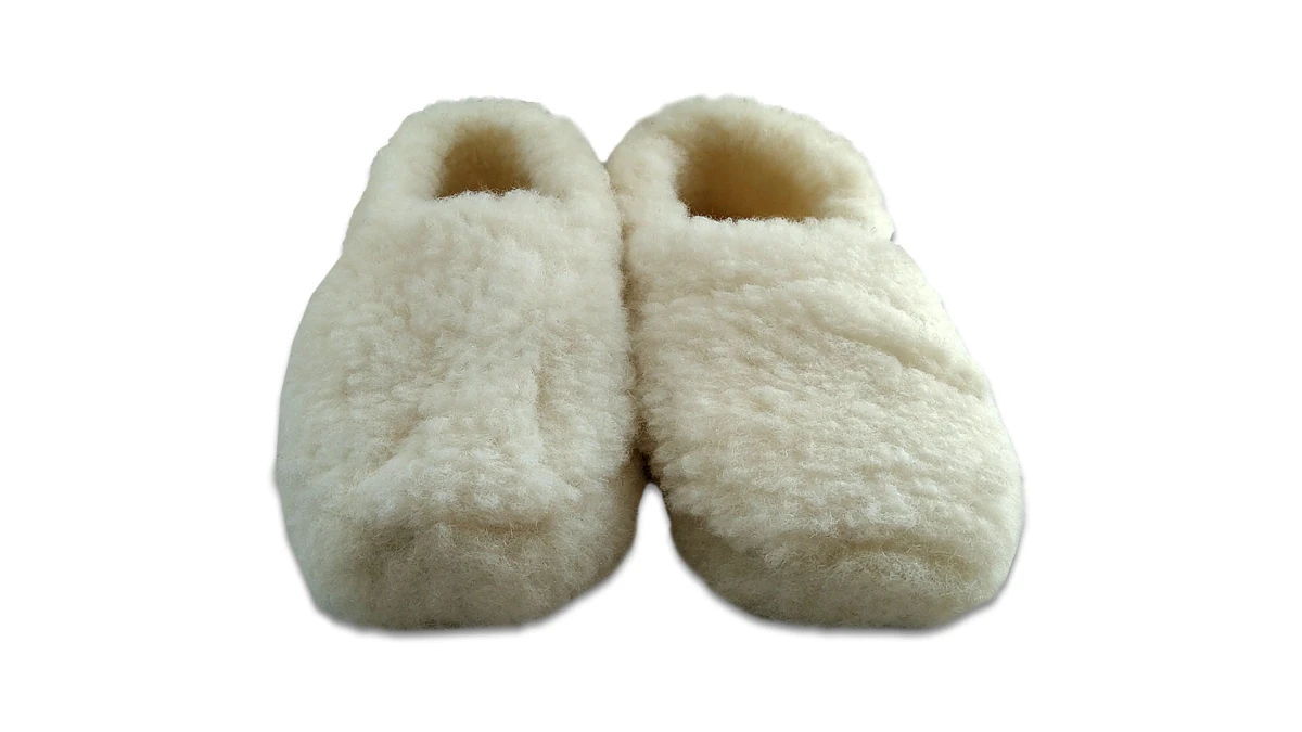 Kapcie Wełniane Runo - Ecru - Wooltex.pl