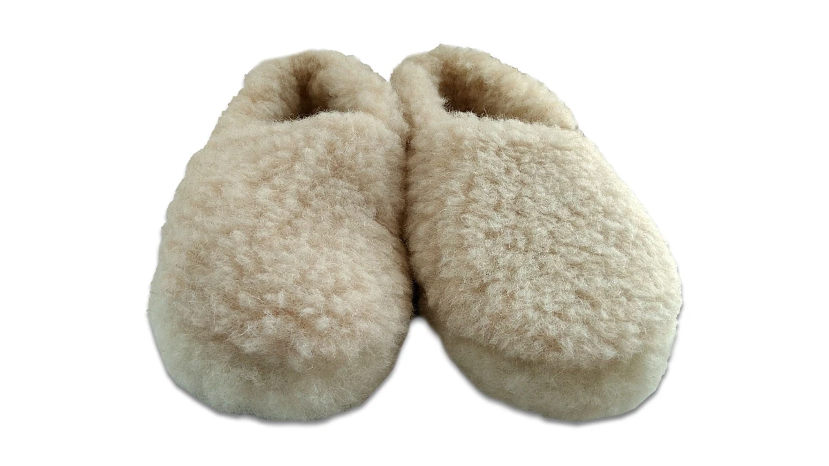 Kapcie Wełniane Runo - Beżowy - Wooltex.pl