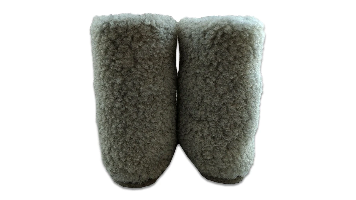 Bambosze Wełniane na Zamek - Popielate - Wooltex.pl