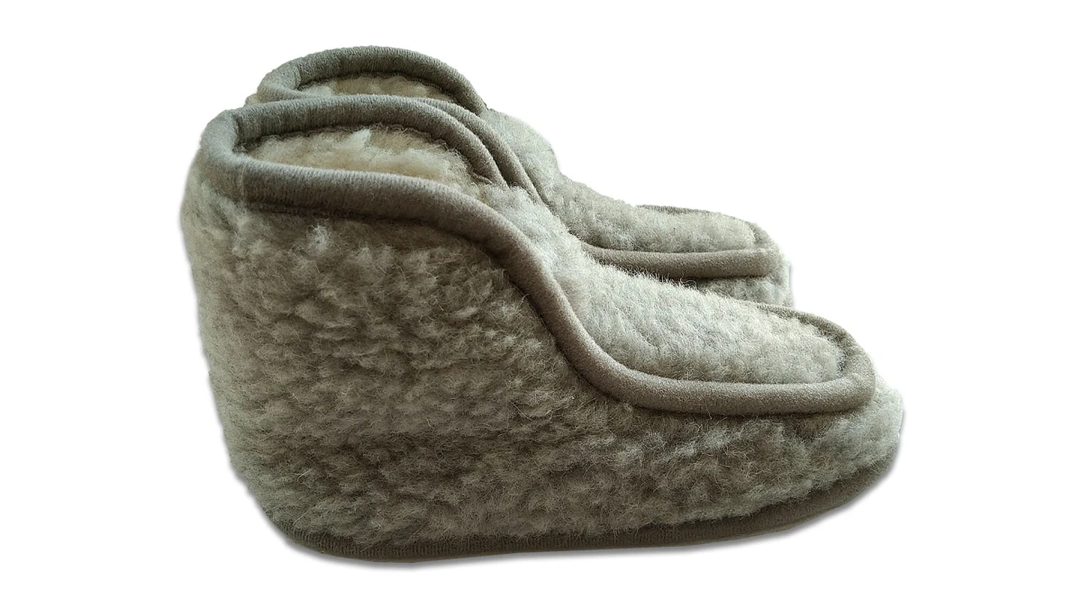 Bambosze Wełniane Niskie - Popielaty - Wooltex.pl