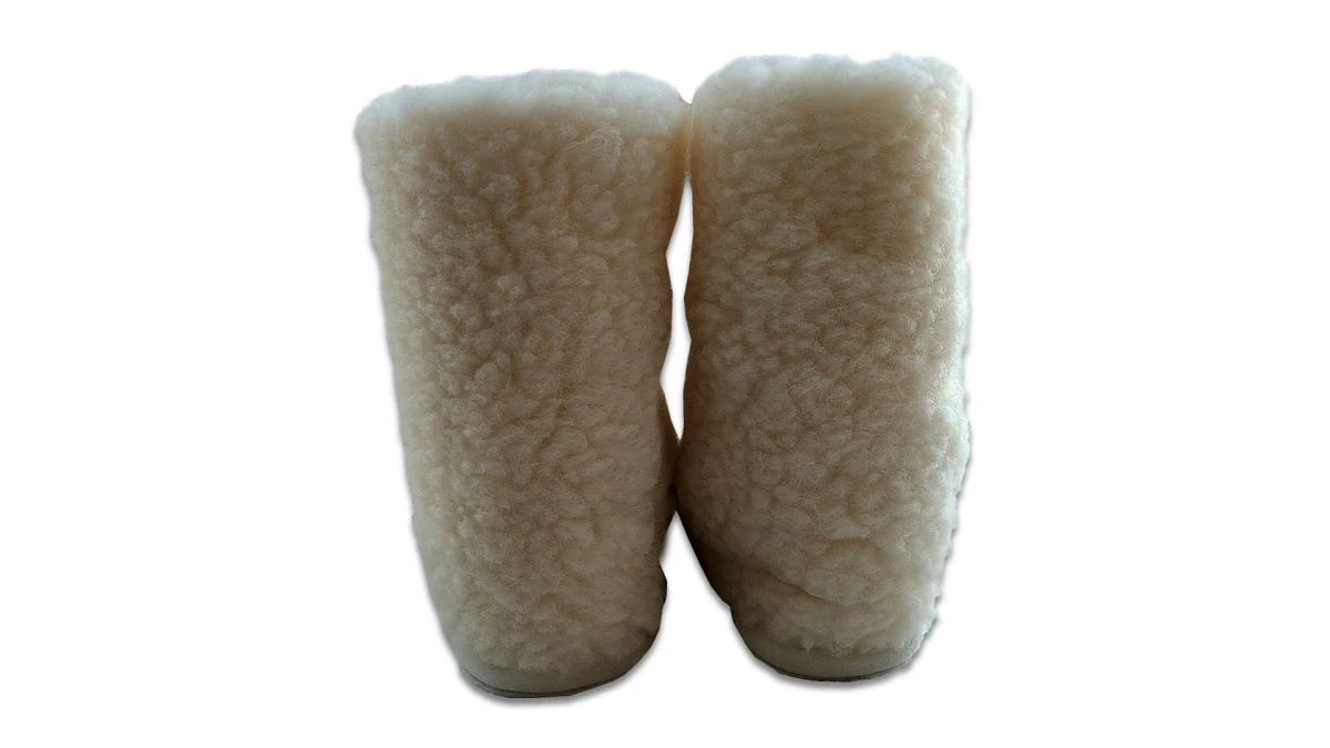 Bambosze Wełniane na Zamek - Ecru - Wooltex.pl