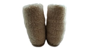 Bambosze Wełniane na Zamek - Beżowe - Wooltex.pl