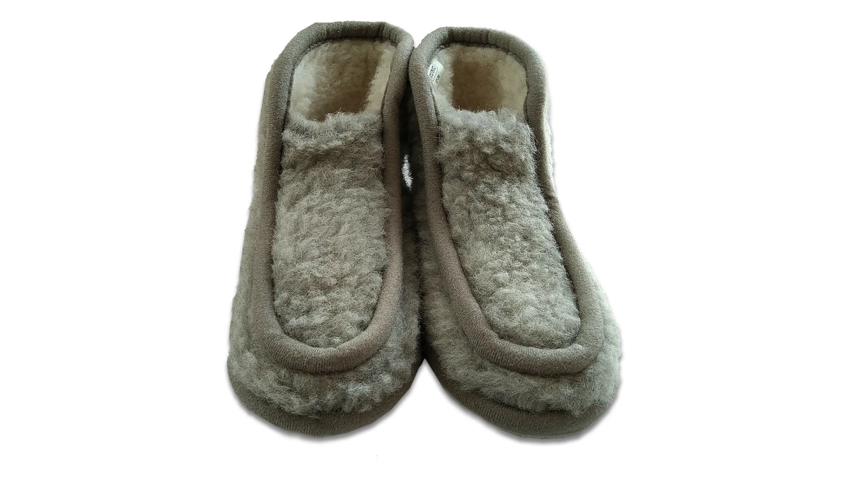 Bambosze Wełniane Niskie - Popielaty - Wooltex.pl
