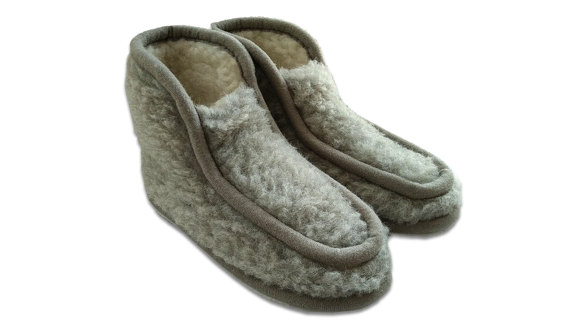 Bambosze Wełniane Niskie - Popielaty - Wooltex.pl