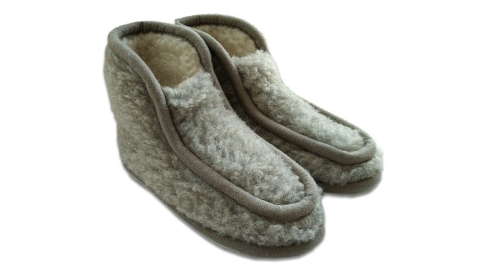 Bambosze Wełniane Niskie - Popielaty - Wooltex.pl
